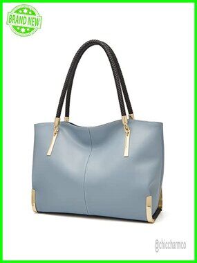 Large Split Cowhide Tote Handbag Minimalist Gold Hardware Top Handle